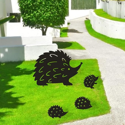 Hedgehog Wrought Iron Garden Stake Standing Metal Backyard Statue Animal Hollow Yard Ornament, Metal Hollow Yard Ornament, Wrought Iron Decoration, Animal Stake Yard Arts Crafts
