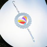 Wind Spinner Suncatcher Metal Colorful Heart for Outside Durable 3D Stainless Steel Wind Pendant Hanging Art Ornaments for Garden Yard Balcony Decor