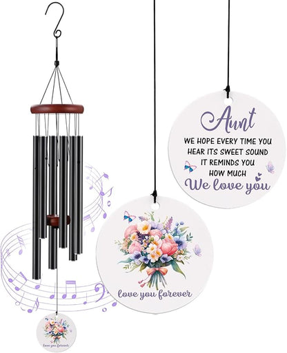 BeauGift Aunt Gifts, Wind Chimes Aunt Birthday Gifts from Niece Nephew, Mothers Day Windchime Gift, Home Decor Keepsake for Best Aunt
