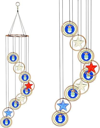 Red Carpet Studios 15182 Patriot Spiral Wind Chime, Air Force