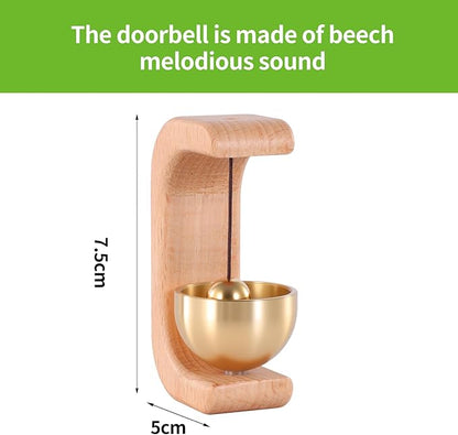 Beech Wood Shopkeepers Wooden Doorbell - Magnetic Wind Chime for Door Opening - Unique Office Ornament and Windchime Decoration for Business Entrance, Travel Trailer Fridge Sticker and Barn Door RV