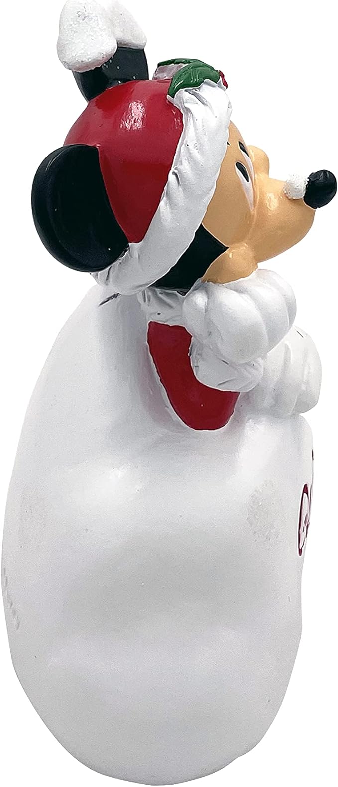 Disney Mickey Mouse Winter Wishes Glittery Snow Scene Christmas Outdoor Garden Statue, 5 inches Tall, Officially Licensed Disney Product
