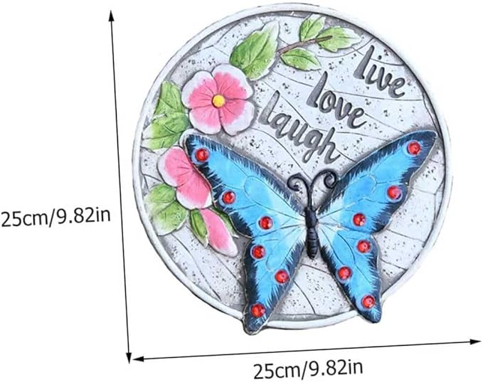 Etlegor Garden Décor Stepping Stones, Fun Animal Print Outdoor Pathway Décor Step Stones, All-Weather Lawn Pathway/Flower Beds/Courtyard Pavers(3 Butterflies)
