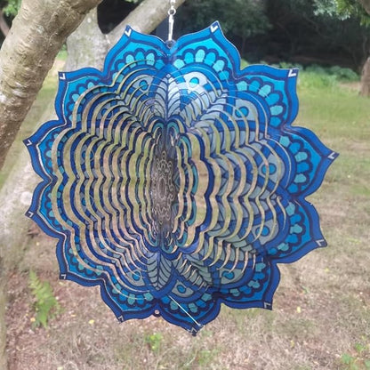 Hanging Wind Spinners Outdoor- Wind Spinner Outdoor Clearance,Mandala Flower Hanging Wind Spinner，Garden Decor,Spinners for Yard and Garden, (10 inch)