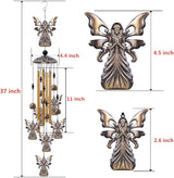 Garden Angel Wind Chimes Outdoor Indoor Decor - With 4 Tubes 6 Bells 7 Angels Wind Chime, Mobile Romantic Wind Catcher, Angel Windchimes for Home, Mom Gifts, Balcony, Tree, Festival, Garden Decoration