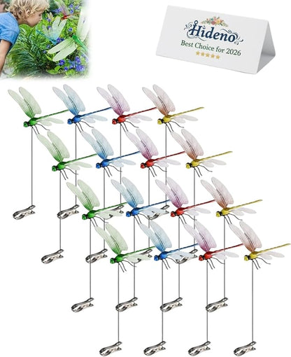 Dragon Fly Clips for Bugs Repellent, Outdoor Dragonfly Clips to Keep Bugs Away, Clip on Dragonfly Garden Decor Flying Butterflies Decorations Fake Flies Metal Dragon Moving Yard Ornaments Hat