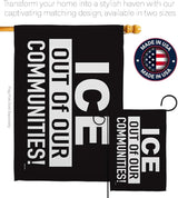 ICE Out of Our Communities Flag Hanger Kit Wall Hanging Decor Home Poster Porch Balcony Bandera para Mexican Gifts SF NY LA MAGA Abolish ICE Support Sign Protest Poster Californian Pride Decor