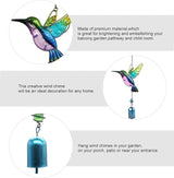 Wind Chimes Hummingbird, Garden Small Wind Chime for Home, Party, Festival Decor, Glass Garden Valentines Day Gift Decoration Indoor/Outdoor, Lifelike Hummingbird Bell Deep Tone Style