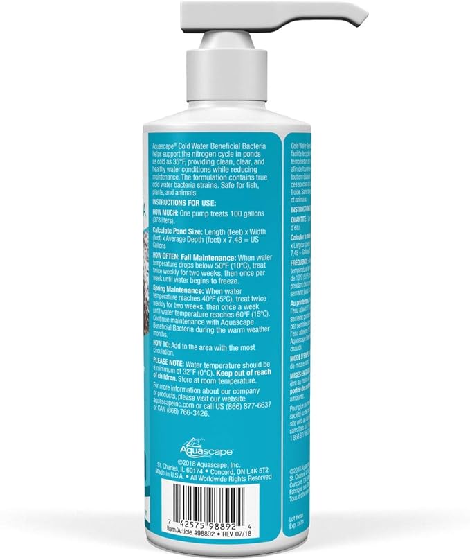 Aquascape Cold Water Beneficial Bacteria for Pond and Water Features 8 oz. / 236ml, 98892