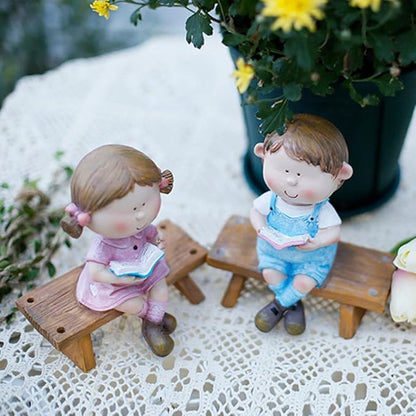 WAYUTO Swing Garden Statue Ornament Cute Resin Boy Figure Hanging Hammock Outdoor Funny Garden Decor for Patio Yard Lawn Fence Pathway Backyard Landscape Tree