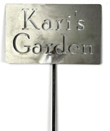 Classic Metal Garden Markers Clearance Items 20 to 33 Inches Tall (Raw Unfinished Steel, Kari's Garden)