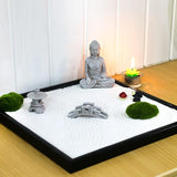 Meditation Buddha Zen Garden Accessories - Miniature Buddha Garden Decoration Micro Landscape Fairy Garden Terrarium Decor DIY Tabletop Rock Sand Garden Ornaments Zen Gifts Zen Decor Indoor Outdoor