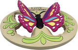 Evergreen Love Transforms Us, Butterfly with 3D Wings, Round Garden Stone