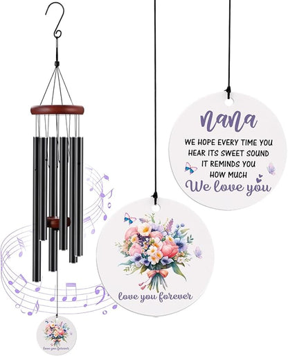 BeauGift Nana Gifts, Wind Chimes Nana Birthday Gifts, Mothers Day Windchime Gift, Home Decor Keepsake for Grandmother Grandma Gigi Granny from Granddaughter Grandson