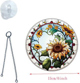 5.9'' Sunflower Acrylic Window Hanging Flower Sun Catcher Decor Stained Panel Hangings Wall Art Decor Gift for Daughter,Mom,Grandma (Style D)
