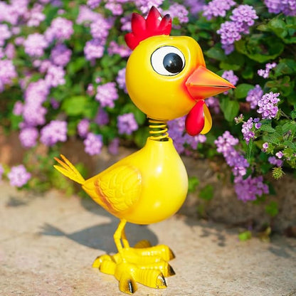 Metal Chicken Statue Garden Decor, Rooster Garden Statue, Chicken Rooster Decor Yard Art for Home Kitchen Outdoor Patio Lawn Decor