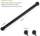 Lamp Post Cross Arm Steel Cross Arm Ladder Rest with Removable Knobs 16 inch Cross Arm Replacement for Outdoor Lamp Posts Pole Light, Black