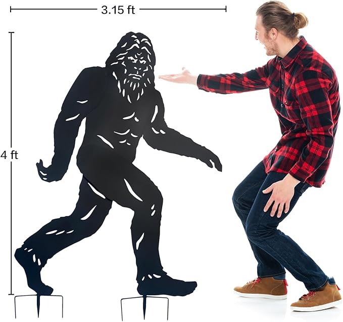 TIGGSY 4ft Bigfoot Metal Outdoor Decor Big Foot Sasquatch Gifts for Men/Women Bigfoot Silhouette Statues for Yard Art, Patio, Lawn, Forests, Garden Decor, Yard Display, Garden Decorations