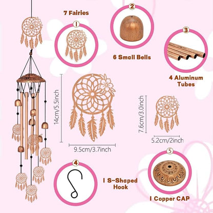 ORIGACH Dream Catcher Wind Chimes, Metal Wind Chimes Indoor Outside Decor for Lawn, Patio, Home, Garden, Large Wind Chime Gifts for Birthday Family & Friends
