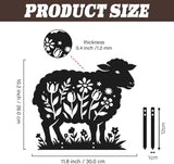 SUPERDANT 1Pc Large Metal Sheep Lawn Ornament Decorative Garden Yard Stakes Sign Black Iron Flower Cutout Animal Silhouette For Outside Farm Pathway Farmhouse Decoration Gift