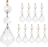 M METERXITY 10PCS Crystal Suncatcher 2 Leaves Prisms Pendants Ornament, 38mm Chandelier Hanging Crystal Sun Catcher Beads for Home Garden Windows Wedding DIY Decoration [White]