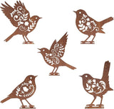 Pigort Metal Birds Fence Decoration,Yard and Garden Decor, Backyard Craft Statue Ornaments - Garden Sculptures and Yard Art