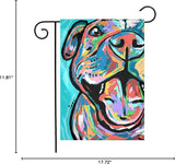 Colorful Pitbull Paintings Garden Flags House Indoor & Outdoor Welcome Decorations,Waterproof Polyester Yard Decorative for Game Family Party Banner