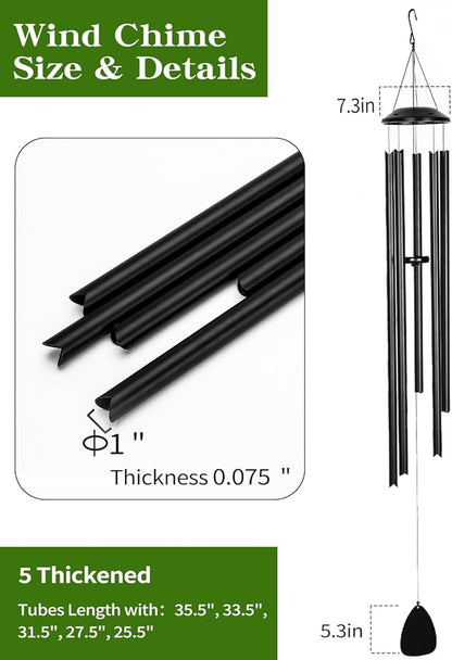 Extra Long 65" Wind Chimes for Indoor and Outdoor, Deep Bass Tone and Professional Tuned Aluminum Wind Chimes for Patio Garden Memorial, Sympathy Gift for Loss of Loved One, Housewarming Gift