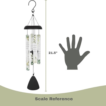 Carson 21" Memorial Windchime 'Amazing Grace How Sweet The Sound' Hymn - Wind Chime Funeral Gift for Loss of Loved One - Indoor Outdoor Decor - Garden Patio Porch Windchimes Wind Spinner