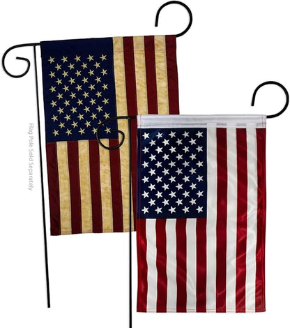 4th Of July American Flag For Independence Day Vintage Applique US Wall Hanging Cemetery Decoration For Grave Yard Sign Memorial Veterans Day USA Poster Door Canvas Tapestry Fathers Day Gift