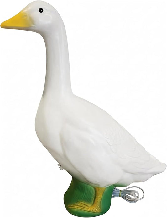 Union Products Light Up Wild Goose Lawn and Garden Statue, 23 Inch Tall, White - Illuminated Animal Outdoor Art for Yard, Patio, or Porch Decor, Seasonal Outfit Compatible