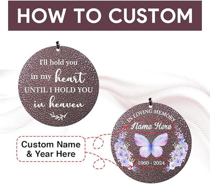 Sympathy Wind Chimes, Personalized Butterflies Wind Chimes for Loss of Loved Dad/Mom, Memorial Sympathy Gifts for Funeral, in Loving Memory of Husband/Wife (Produced in USA)