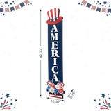 Glitzhome Patriotic 4th of July Independence Day Porch Sign Decor Memorial Day 42"H Americana Wooden "AMERICA" Porch Decor Hanging Sign Front Door Porch Standing Decorative Signs Plaques