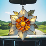 Narcissus Acrylic Suncatcher Stained Glass Effect Window Car Hanging Christmas Ornament Indoor Outdoor Decor Garden Sun Catcher Panel for Floral Lover for Women Mom Grandma