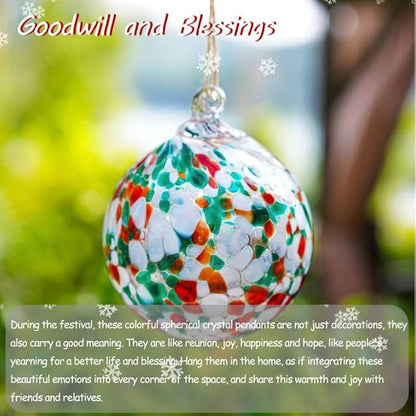 4" Blown Christmas Balls Hanging Glass Gazing Ball for Christmas Garden Patio Window Decoration Gifts for Xmas