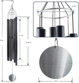 ASTARIN 90 Inch Wind Chimes for Outside with Precision Tuned, Extra Large Handcrafted Wind Chimes Outdoor Bass Tone for Patio, Backyard, Garden, and Outdoor Decor,Black
