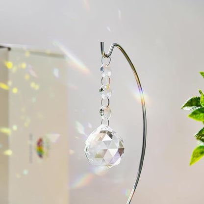 9-Inch Memorial Gifts,40mm Clear Memorial Crystal,Bereavement Suncatcher,Memorial Gifts for Loss of Mom Dad Friend Son Daughter,Silver Stand and a Sympathy Card