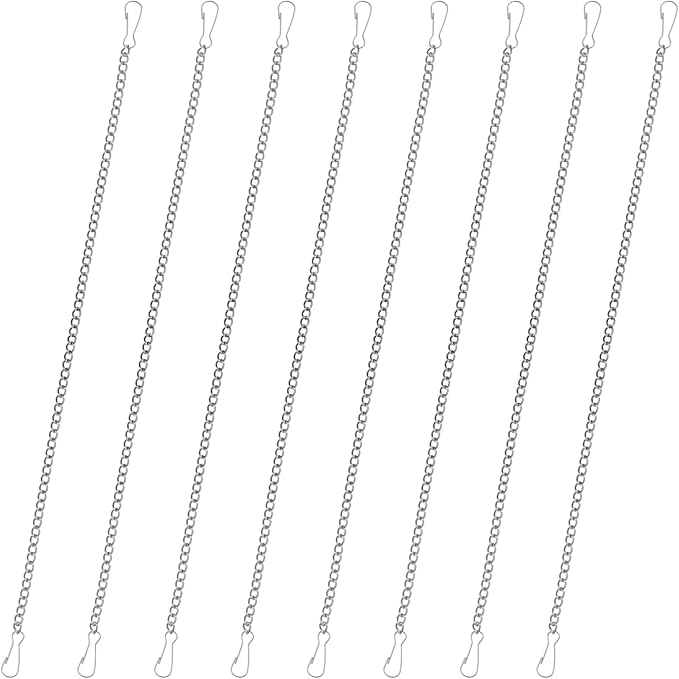 8 Pcs 20 Inch Window Hanging Chain for Stained Glass, 304 Stainless Steel Picture Hanging Chain with Hooks Decorative Chains for Hanging Suncatcher Crystals Window Art Outdoor Walls Gardens Kitchens