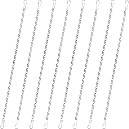 8 Pcs 20 Inch Window Hanging Chain for Stained Glass, 304 Stainless Steel Picture Hanging Chain with Hooks Decorative Chains for Hanging Suncatcher Crystals Window Art Outdoor Walls Gardens Kitchens