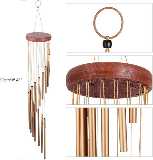 Wind Chimes Outdoor Memorial, 18 Aluminum Alloy Tubes Handcrafted for Superior Musical Performance and Durability, Hanging Decoration for Home Garden Yard Patio Porch Christmas