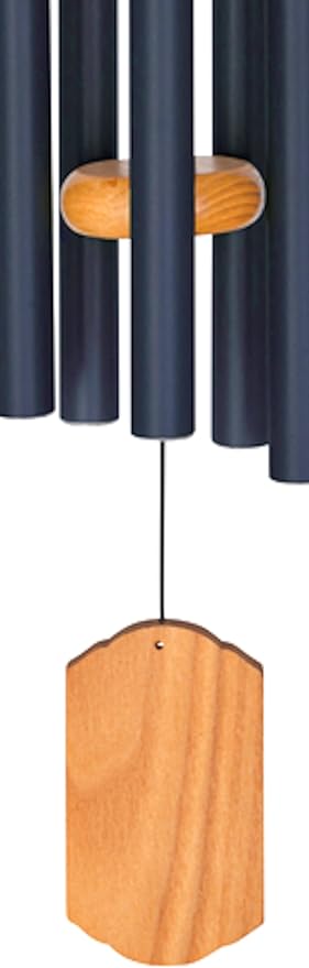 Carson 21" Wood and Navy Chimes - Classic Windchime - Wood Windchime for Outdoor Decor - Garden Patio Porch