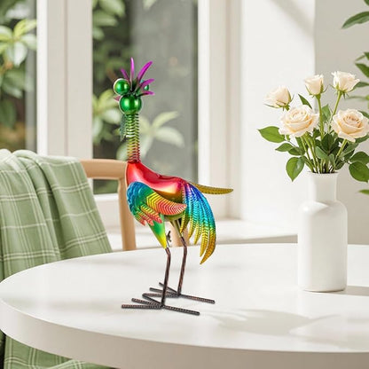 Metal Wacky Rooster Garden Statue, 18'' Rooster Decor Yard Statue Decorations Outdoor, Chicken Yard Art for Outside, Patio, Backyrad, Lawn(Colorful)