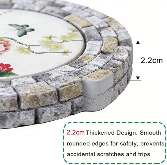 GZHERVICES Garden Stepping Stones for Landscaping Arrangements, Lawn Stepping Stones for Gardens, Outdoor Decorative Accents, Handcrafted Outdoor Lawn Pathway Ornaments(Multi-Colored-C)