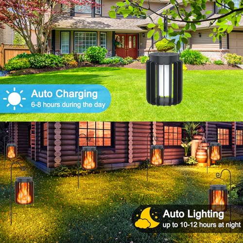 Solar Lantern 4-Pack - Flickering Flame Outdoor Light