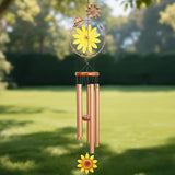 Sunflower Wind Chimes for Outside Metal Aluminum 46" Inches Wind Chime with Sunflower Outdoor Decor Large Unique Wind Chimes for Festivals/Birthday for Mom Dad Grandma Home Garden Patio Decor