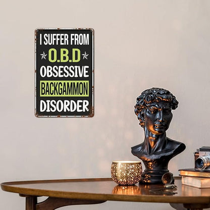 Patio Wall Decor Obsessive Love Backgammons Indoor Metal Sign Bedroom Billiard Cafe Decoration School Fence Hall House Rustic Man Cave Retro Wall Art And Inspirational Life Quotes Posters 8X12inch