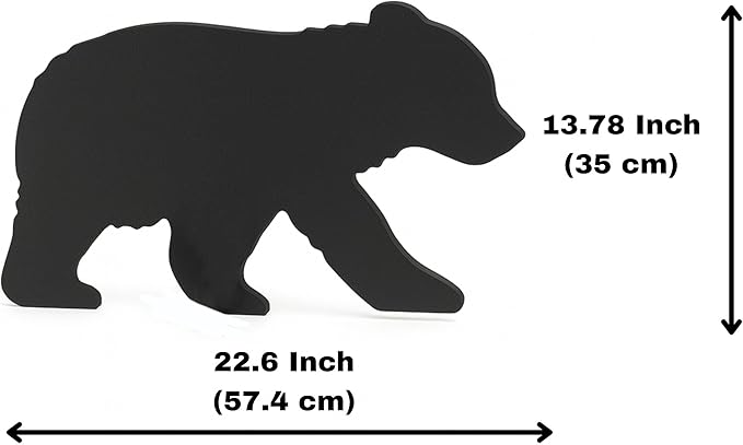 Black Bear Yard Art – All-Weather PVC Bear Family Garden Sculpture, Outdoor Wildlife Silhouette Decor for Lawn, Yard, Patio & Holiday Display (White)