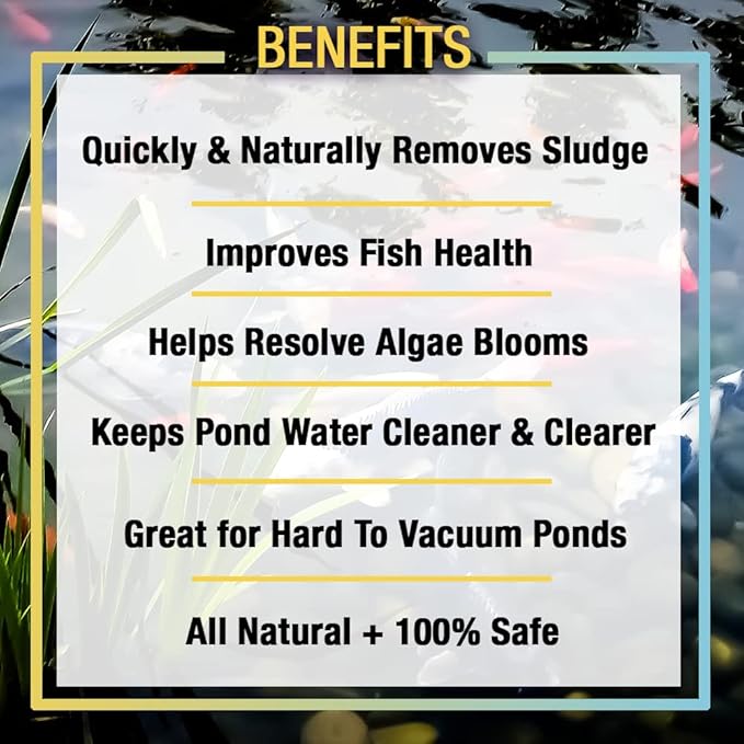 MICROBE-LIFT MLXSAG4 Sludge-Away Pond and Outdoor Water Garden Sludge Remover, OK for Live Koi Fish, Plant Life, and Decor, 1 Gallon