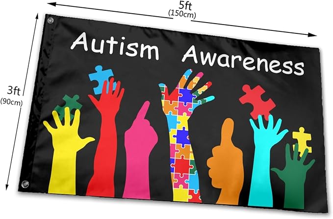 Autism Awareness Flag 3x5 Ft Outdoor Indoor With Grommet Home House Garden Yard Banner Decorative Sign