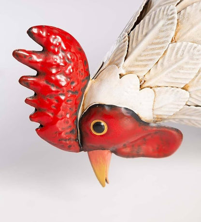 Wind & Weather Iron Hen Garden Statue 21" Wide by 13" High by 5.75" Deep Hen Statue for Garden, Patio, Porch, or Kitchen with Textured Feathers and Powder Coat Finish for Long-Lasting Color